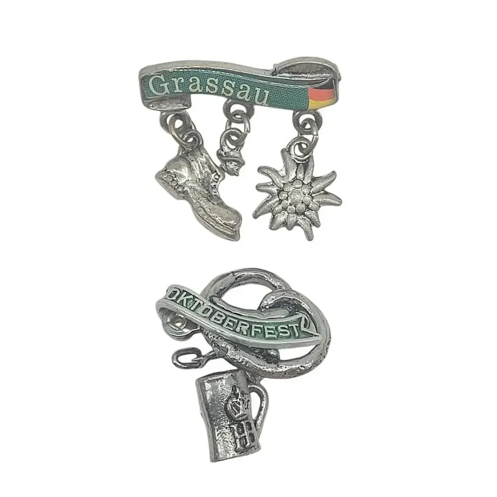 Vintage German Oktoberfest Hat Pin Lot Edelweiss Bavaria Beer Stein Nostalgia